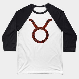 Dark Paisley Taurus Zodiac Sign Baseball T-Shirt